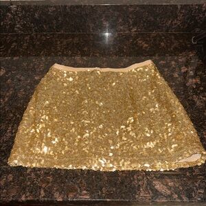 LONDONJEAN Size 0 Gold Sequin Mini Skirt